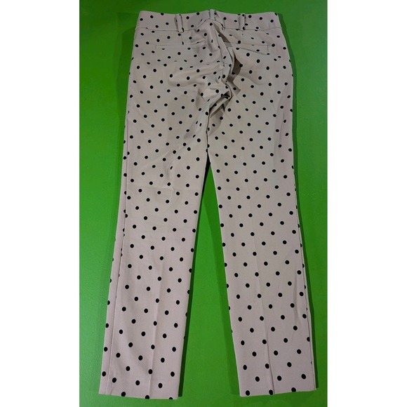 New York and Co. Tan Black Polka Dot Pants Slim Women's Size 4 - Picture 2 of 11